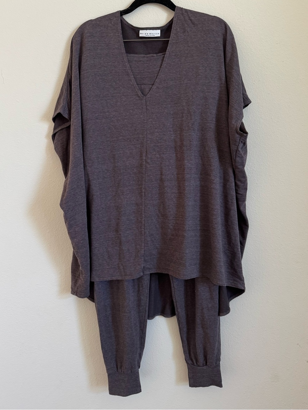 bryn Walker Set Relaxed Travel Tunic Top Jogger Pants size S